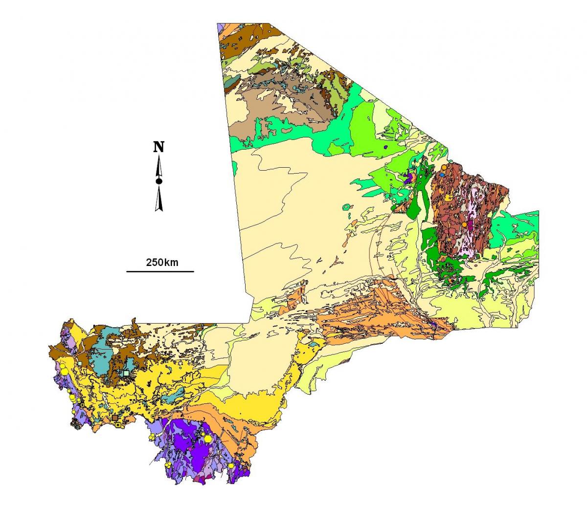 Karta rudnicima zlata u Maliju